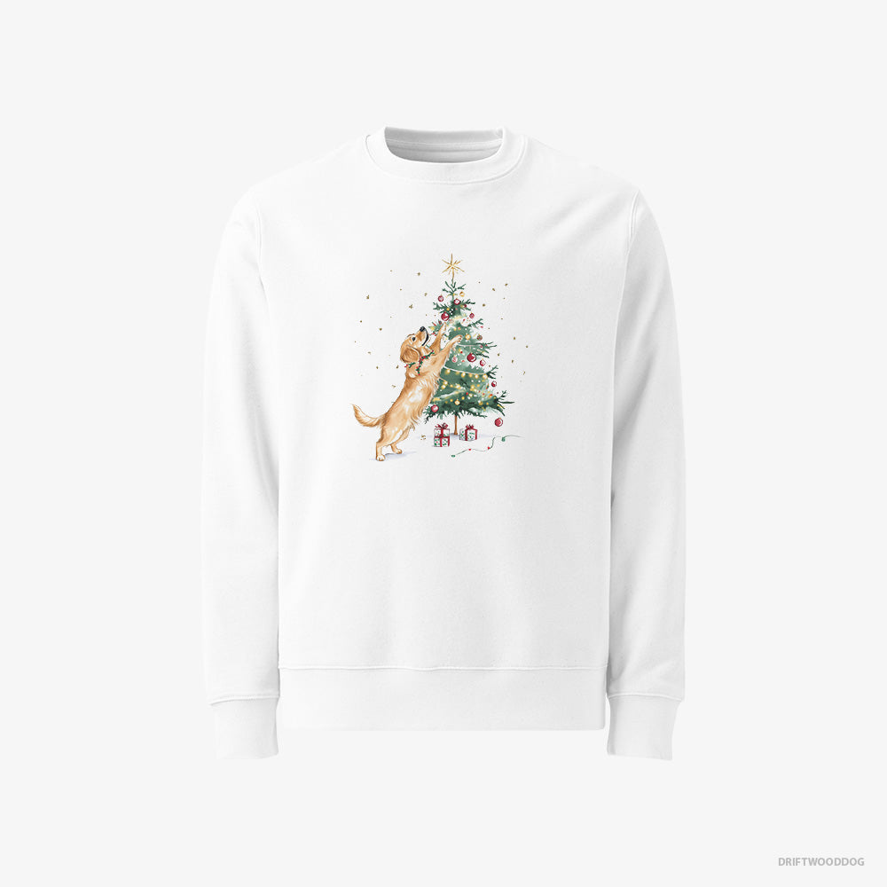 Golden Retriever Styling the Christmas Tree Classic Sweatshirt