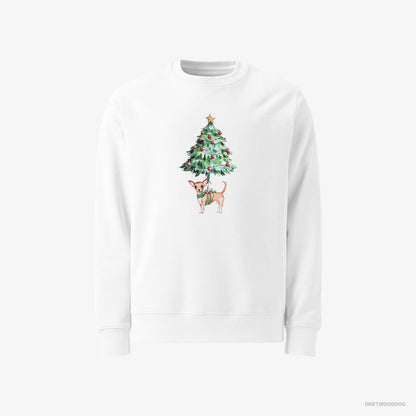 Chihuahua Adorned on the Christmas Tree White Sweatshirt