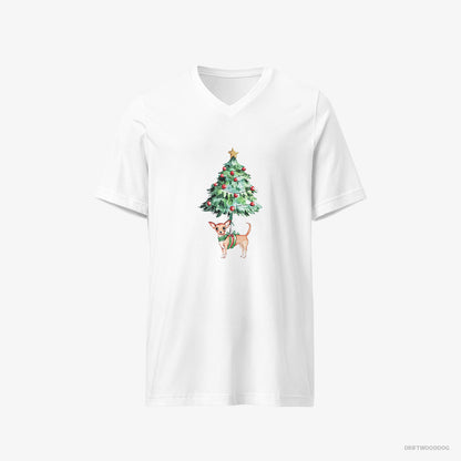 Chihuahua Adorned on the Christmas Tree White T-Shirt