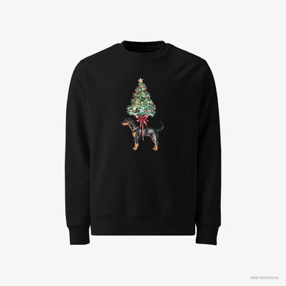 Dobermann Pinned to the Christmas Tree Black Sweatshirt