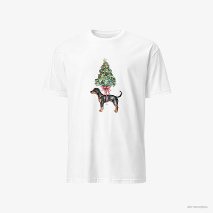 Dobermann Pinned to the Christmas Tree White T-Shirt