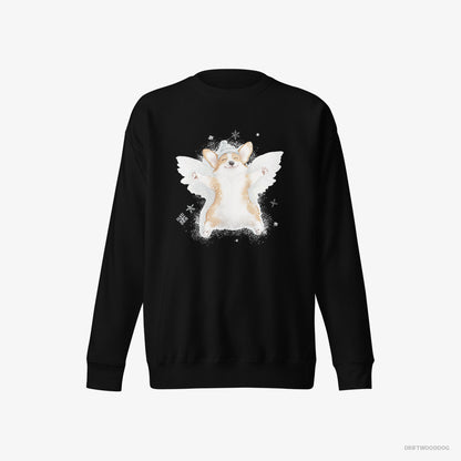 Corgi Creating a Snow Angel Black Sweatshirt