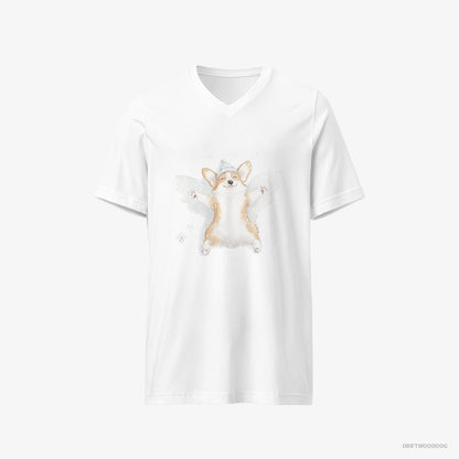 Corgi Creating a Snow Angel White T-Shirt