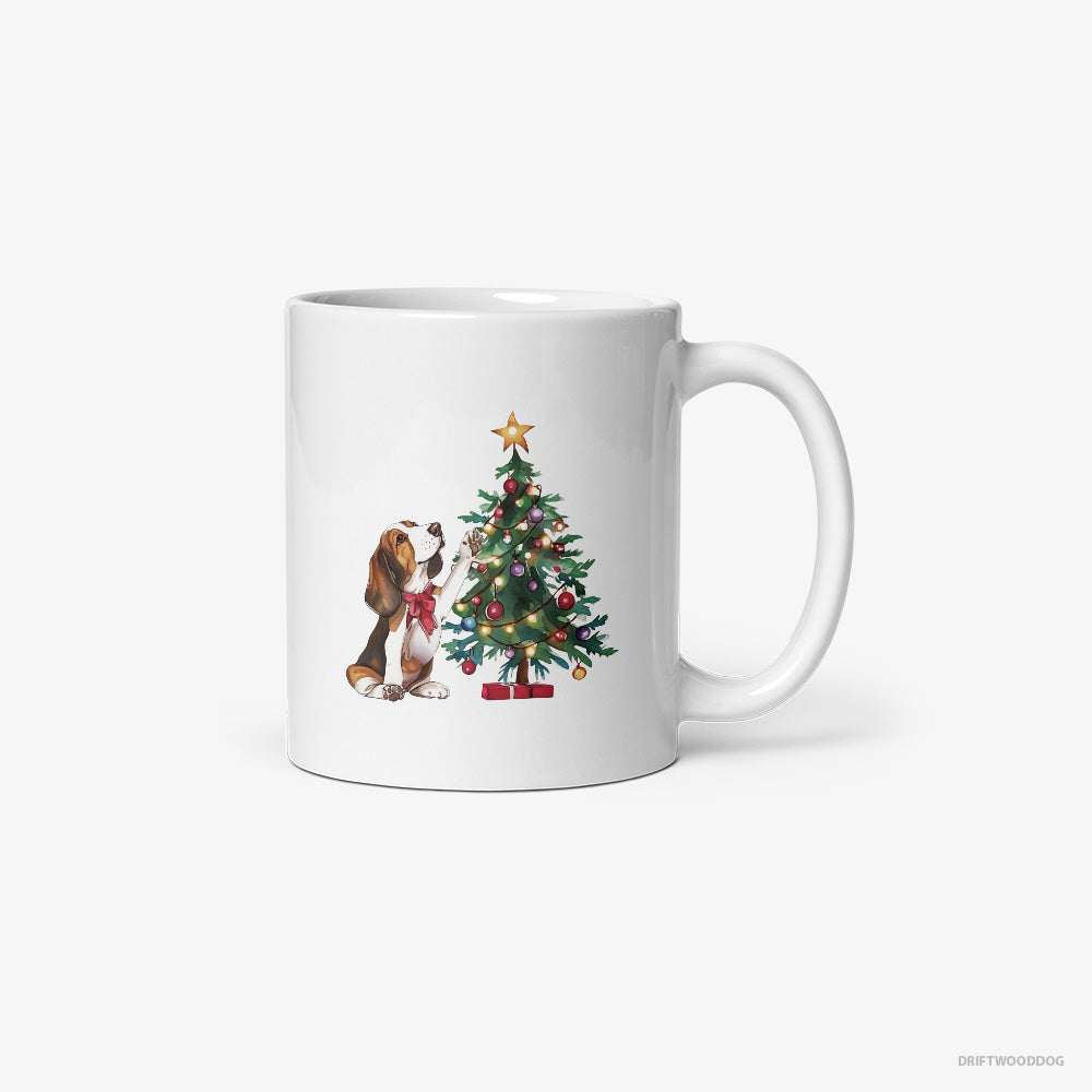 Basset Hound Decorating the Christmas Tree Classic Mug