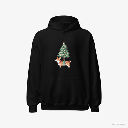 Corgi as a Cute Christmas Tree Decoration Black Hoodie