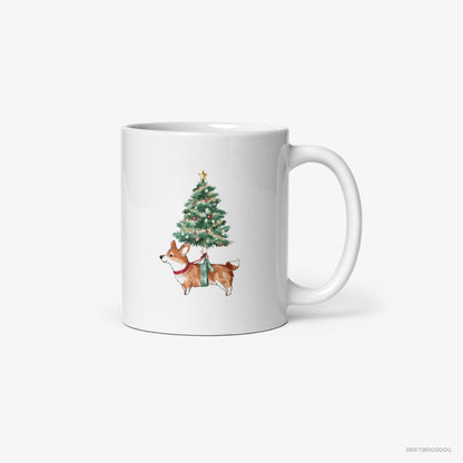 Corgi as a Cute Christmas Tree Decoration White Mug