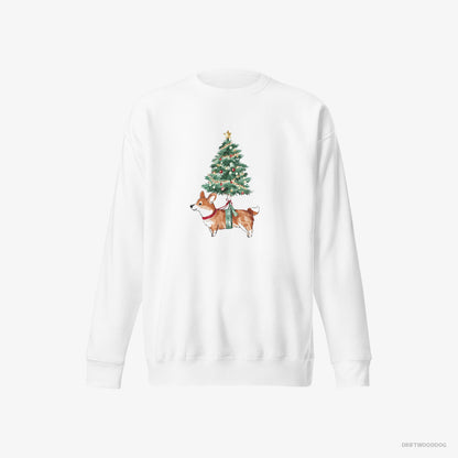 Corgi as a Cute Christmas Tree Decoration White Sweatshirt