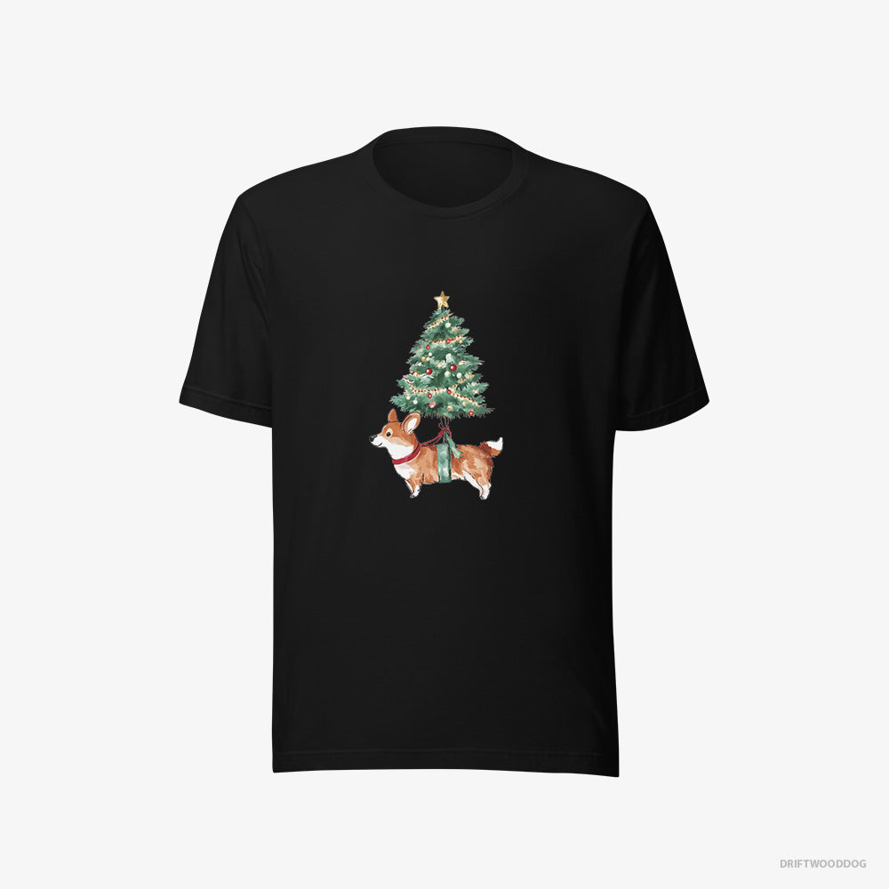 Corgi as a Cute Christmas Tree Decoration – Men's T-Shirt Black Eco – Eco-Friendly