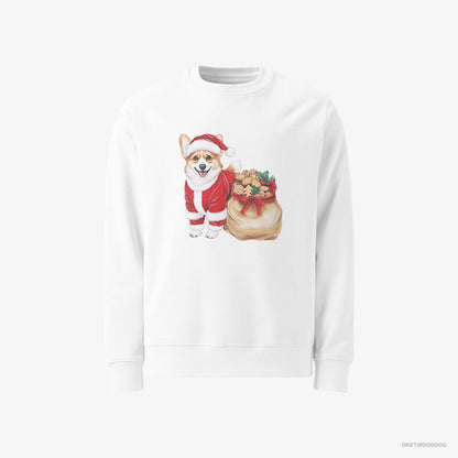 Corgi with a Bag Full of Christmas Cookies White Sweatshirt