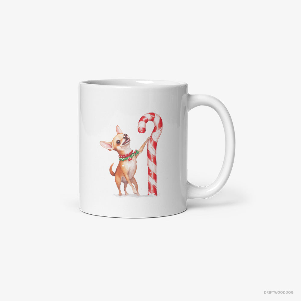 Chihuahua Holding a Huge Christmas Candy Classic Mug