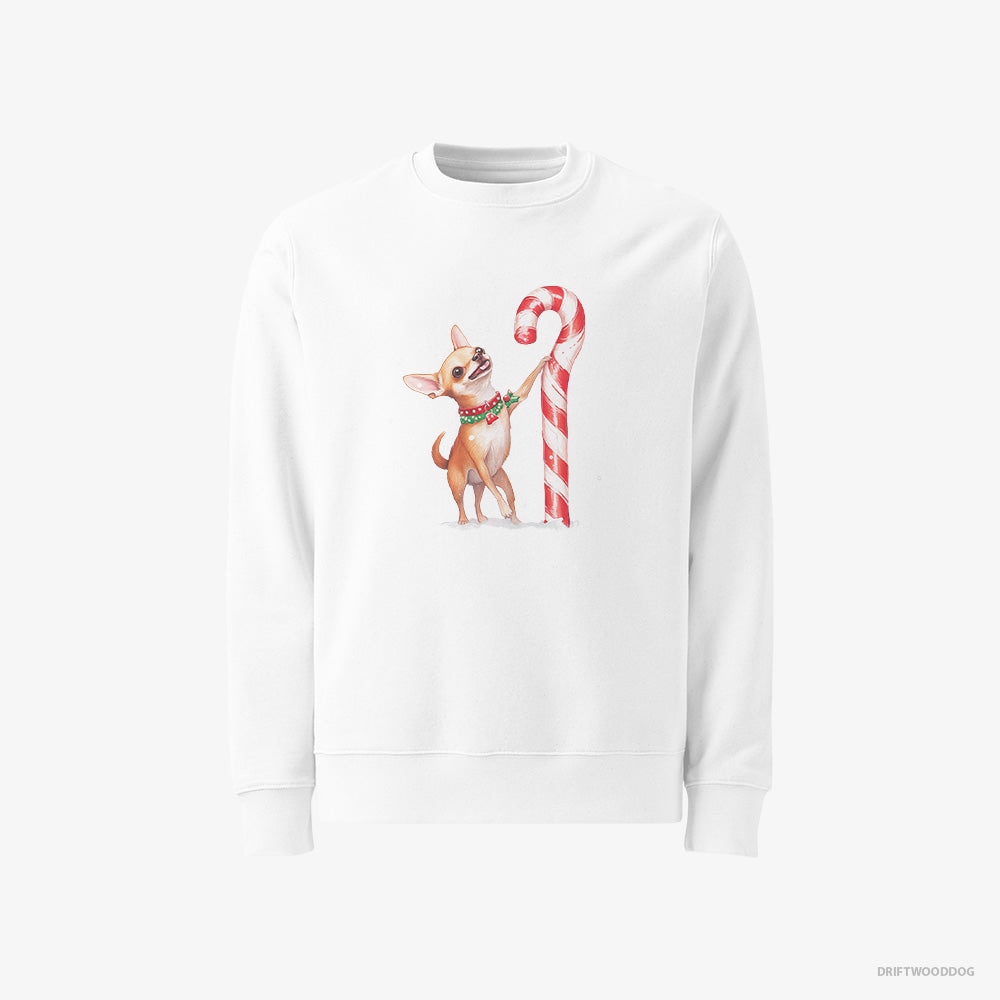 Chihuahua Holding a Huge Christmas Candy Classic Sweatshirt