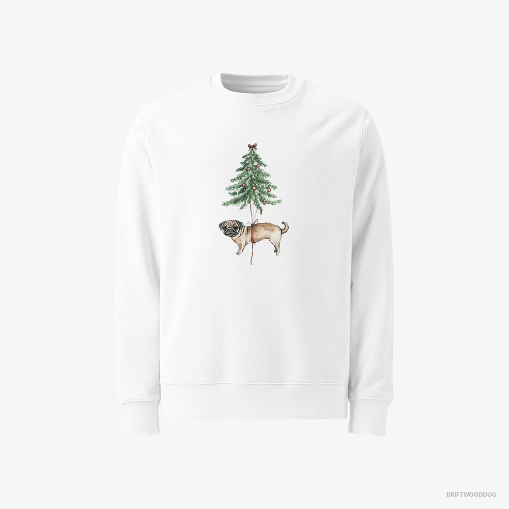 Pug Perched on the Christmas Tree Classic Sweatshirt