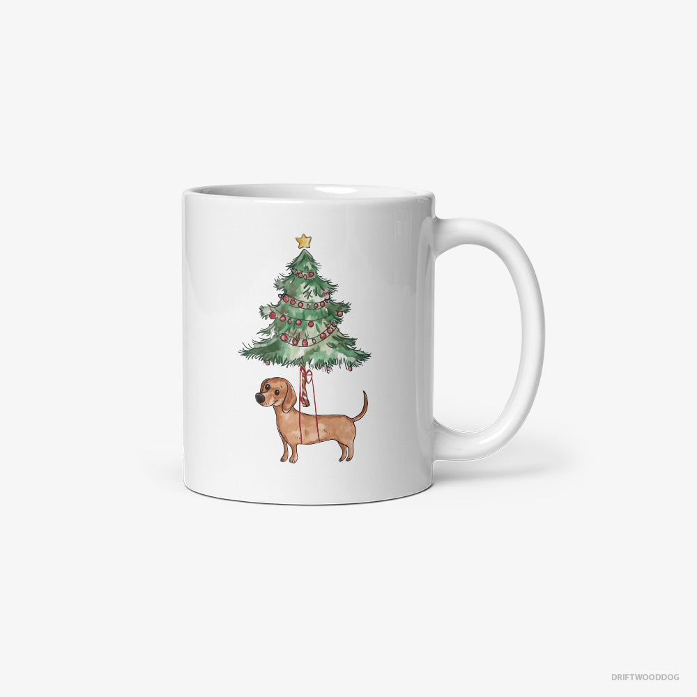 Dachshund Hanging from the Christmas Tree Classic Mug