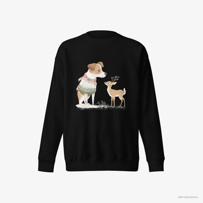 Jack Russell Terrier and a Baby Reindeer Black Sweatshirt