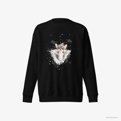 Chihuahua Having Fun in the Snow Black Sweatshirt