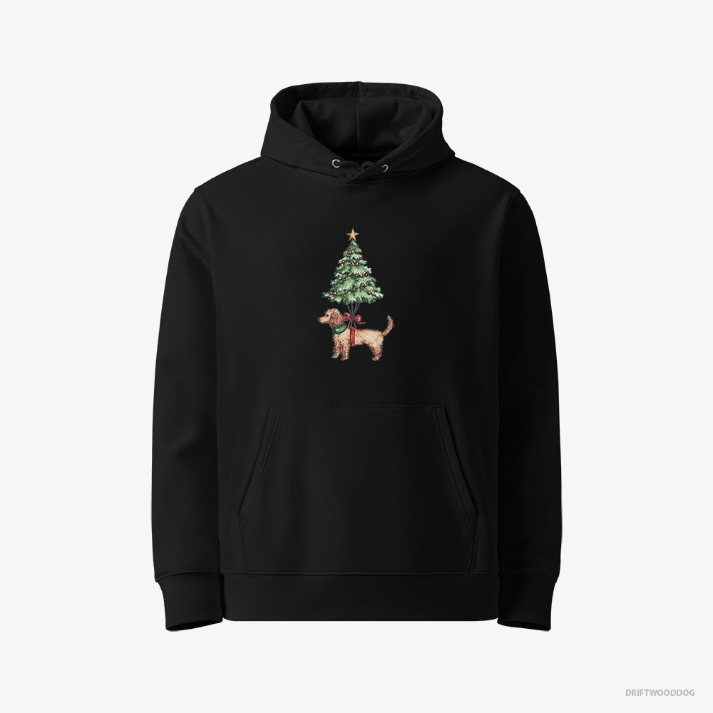 Poodle Attached to the Christmas Tree – Men's Hoodie Black Eco – Eco-Friendly