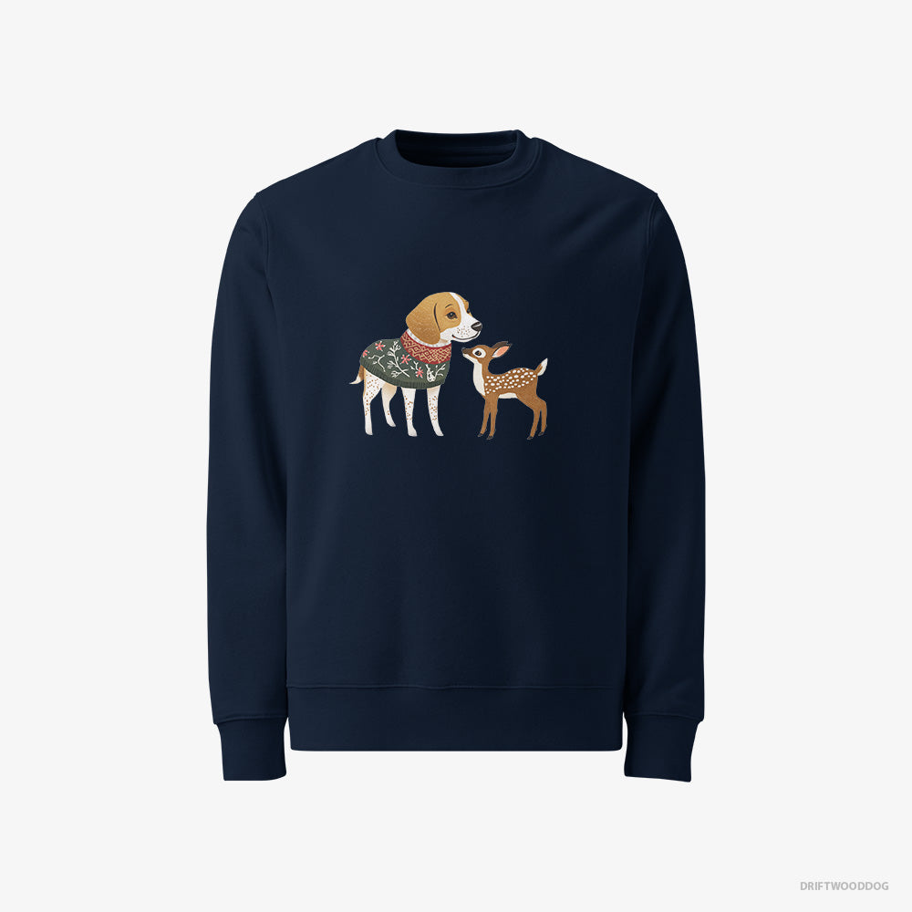 Beagle Meeting a Fawn – Women's Sweatshirt Navy – Classic