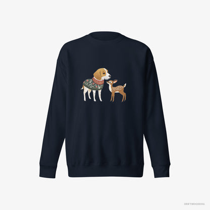 Beagle Meeting a Fawn Navy Sweatshirt