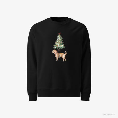 Golden Retriever Adorned on the Christmas Tree Black Sweatshirt