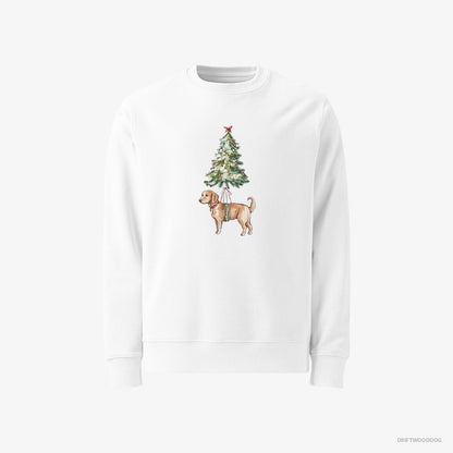 Golden Retriever Adorned on the Christmas Tree White Sweatshirt