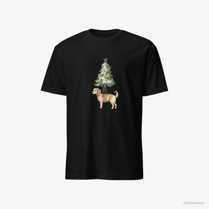 Golden Retriever Adorned on the Christmas Tree Black T-Shirt