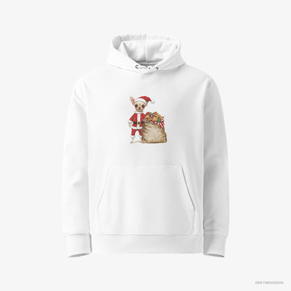 Chihuahua All Dressed Up as Santa White Hoodie