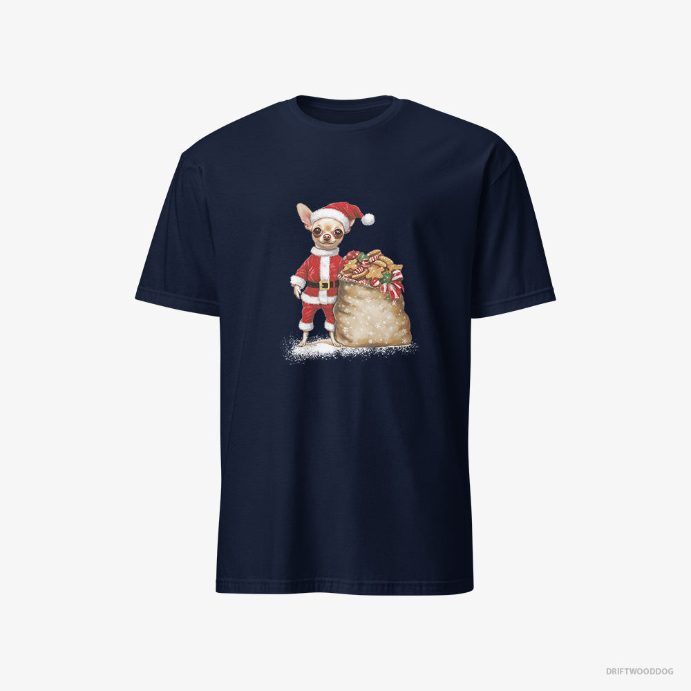 Chihuahua All Dressed Up as Santa – Women's T-Shirt Navy – Classic