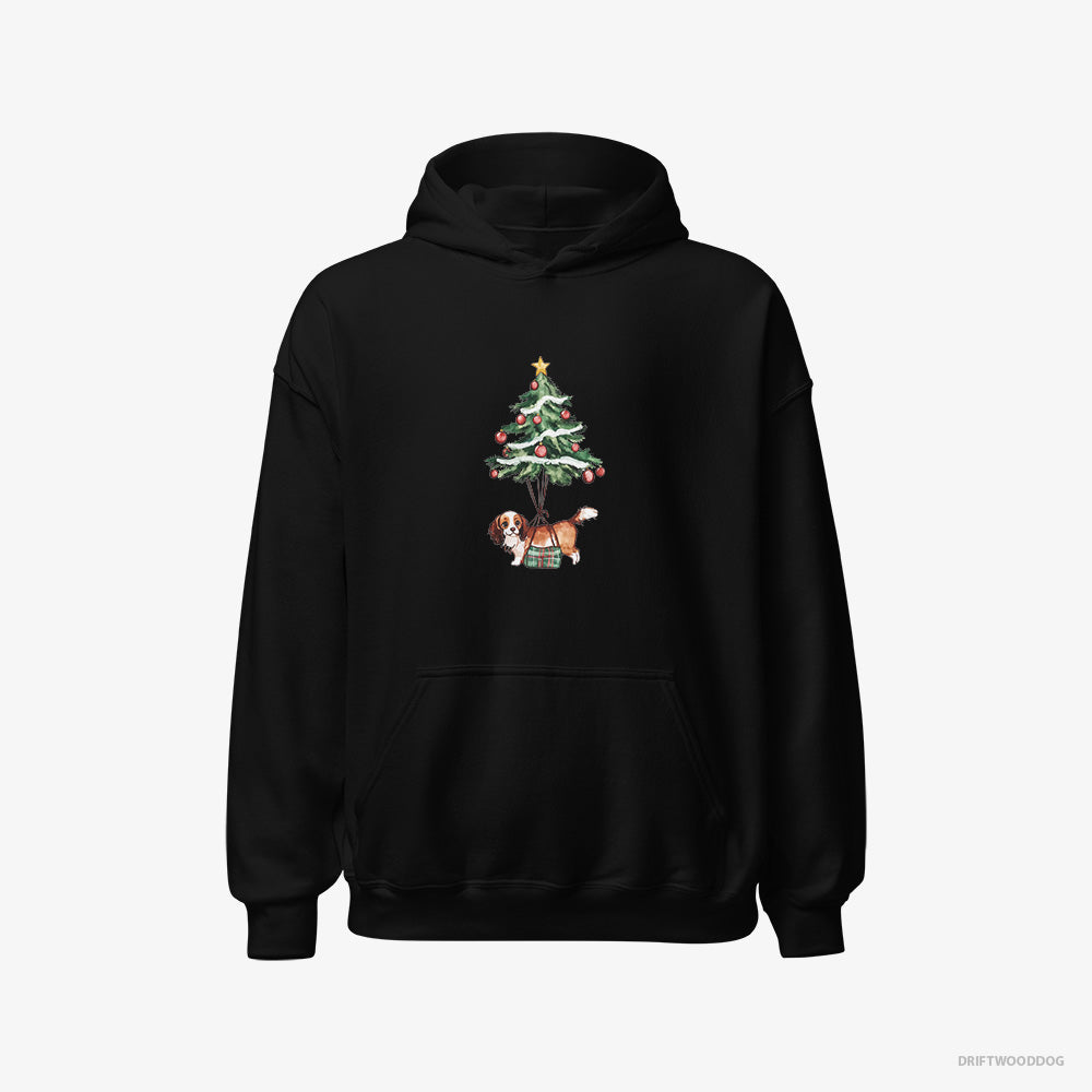 CKC Spaniel Pinned to the Christmas Tree – Men's Hoodie Black – Classic