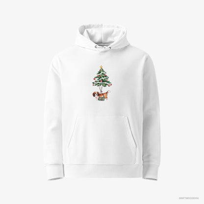 Cavalier King Charles Spaniel Pinned to the Christmas Tree White Hoodie