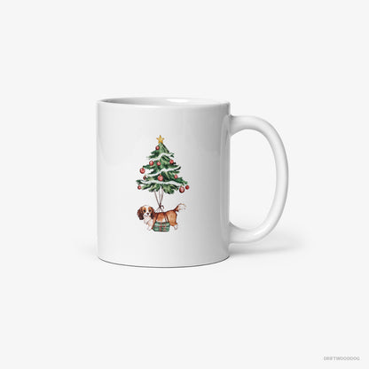 Cavalier King Charles Spaniel Pinned to the Christmas Tree White Mug