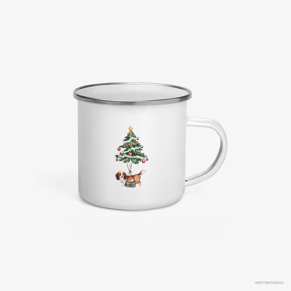 Cavalier King Charles Spaniel Pinned to the Christmas Tree Enamel Mug