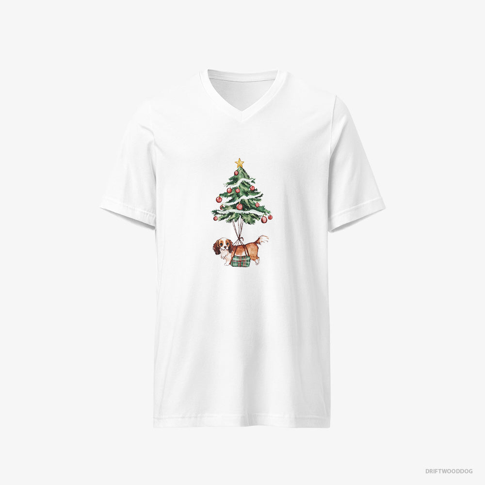 Cavalier King Charles Spaniel Pinned to the Christmas Tree V-Neck T-Shirt