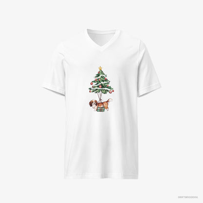 Cavalier King Charles Spaniel Pinned to the Christmas Tree White T-Shirt