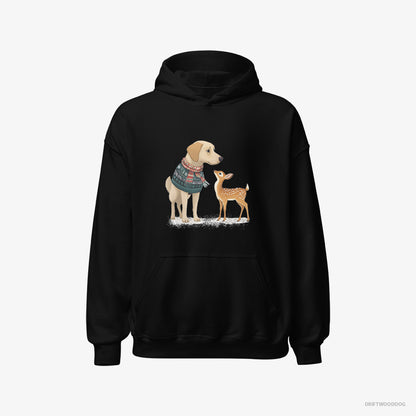 Labrador Retriever with a Young Reindeer Black Hoodie