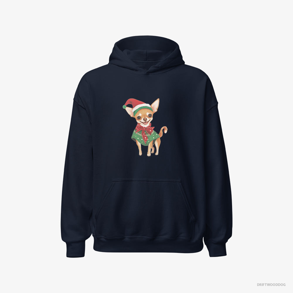 Chihuahua as a Christmas Elf – Men's Hoodie Navy – Classic