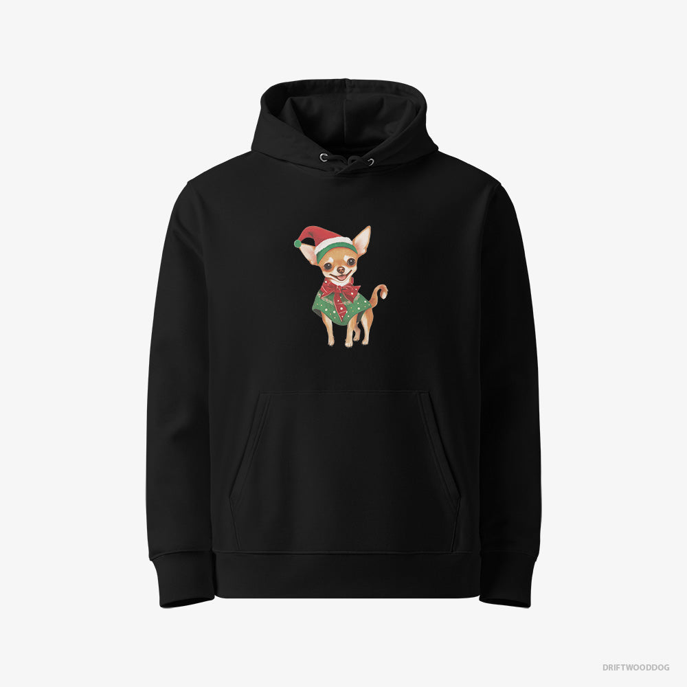 Chihuahua as a Christmas Elf – Women's Hoodie Black Eco – Eco-Friendly