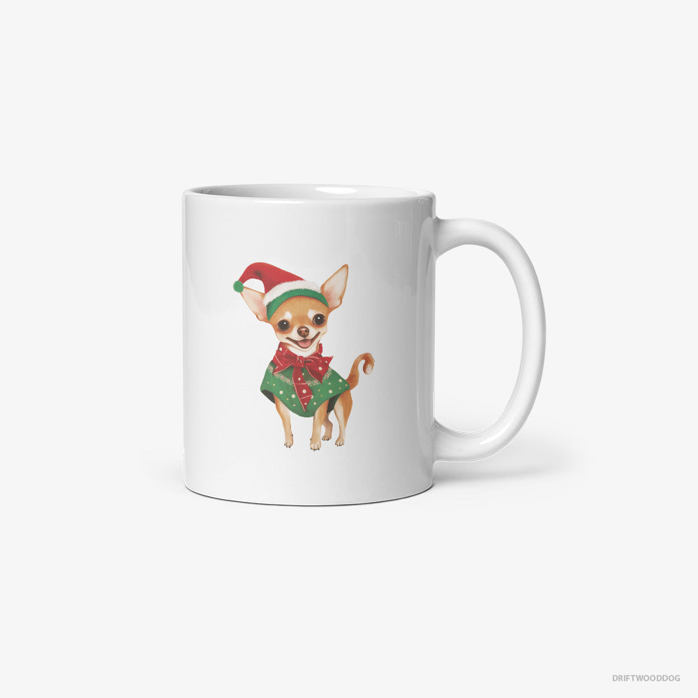 Chihuahua as a Christmas Elf – Mug White – Classic