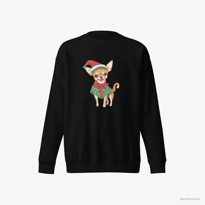 Chihuahua as a Christmas Elf Black Sweatshirt