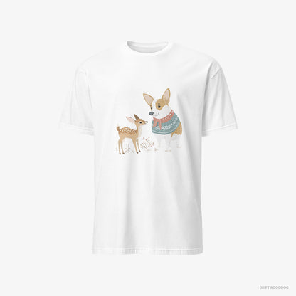 Corgi and a Baby Reindeer White T-Shirt