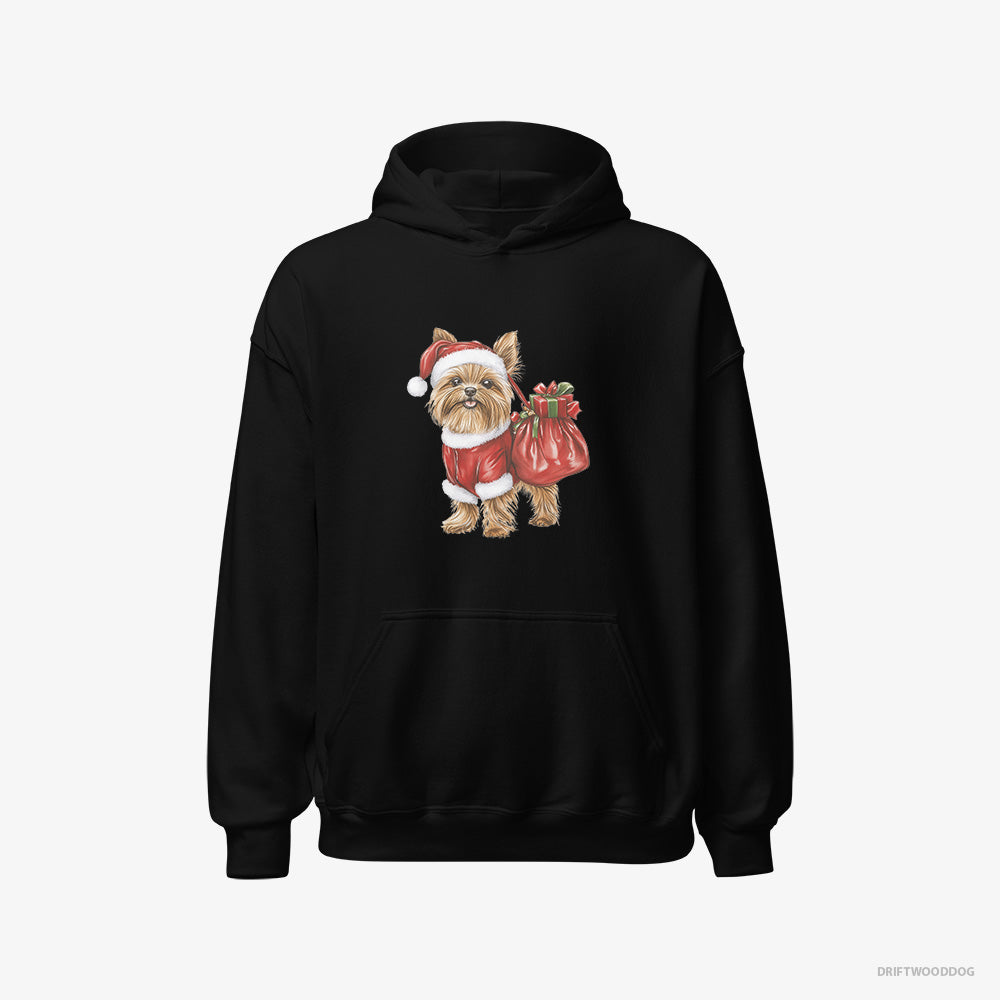 Yorkshire Terrier Rocking a Santa Outfit – Men's Hoodie Black – Classic