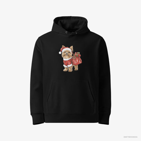 Yorkshire Terrier Rocking a Santa Outfit – Women's Hoodie Black Eco – Eco-Friendly