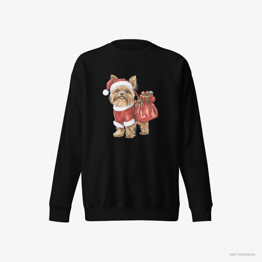 Yorkshire Terrier Rocking a Santa Outfit – Women's Sweatshirt Black Eco – Eco-Friendly