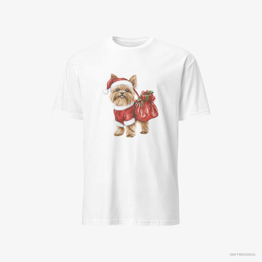 Yorkshire Terrier Rocking a Santa Outfit – Men's T-Shirt White – Classic