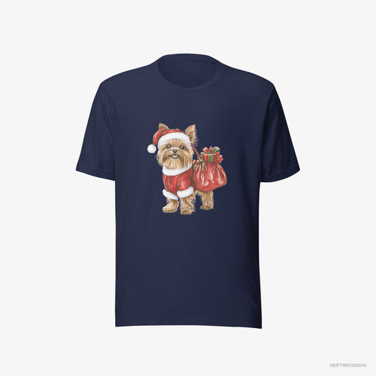 Yorkshire Terrier Rocking a Santa Outfit – Men's T-Shirt Navy Eco – Eco-Friendly