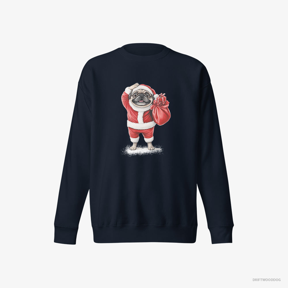 Pug in a Santa Suit – Men's Sweatshirt Navy Eco – Eco-Friendly