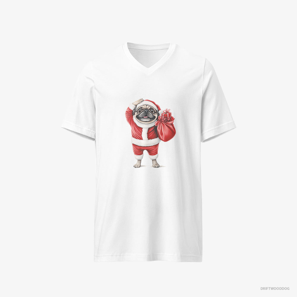 Pug in a Santa Suit V-Neck T-Shirt