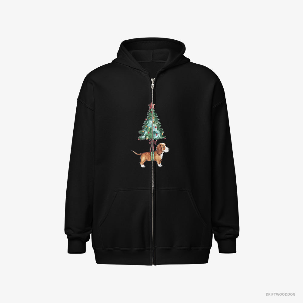 Basset Hound as a Cute Christmas Tree Decoration Full-Zip Hoodie