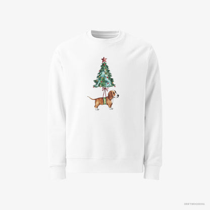 Basset Hound as a Cute Christmas Tree Decoration White Sweatshirt