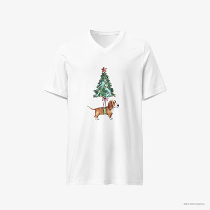 Basset Hound as a Cute Christmas Tree Decoration White T-Shirt