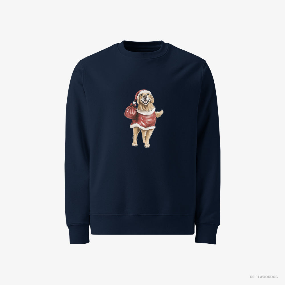 Golden Retriever Playing Santa – Men's Sweatshirt Navy – Classic